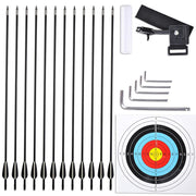 TheLAShop Archery Right Hand Compound Bow Set w/ 12 Carbon Arrows
