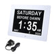 TheLAShop 8" Large Digital LED Day Clock Time Calendar 6-Alarm, White Image