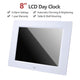 TheLAShop 8" Large Digital LED Day Clock Time Calendar 6-Alarm Image