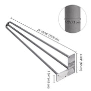 TheLAShop 28" Hairpin Legs Set of 4, 3-Rod Steel, Raw Steel Image