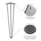TheLAShop 28" Hairpin Legs Set of 4, 3-Rod Steel, Raw Steel Image