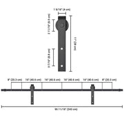 TheLAShop 8ft Sliding Barn Door Track and Rollers Image