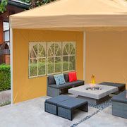 TheLAShop Canopy Tent Sidewall with Window 1080D 9'7"x6'8"(1pc./pack), Mineral Yellow Image