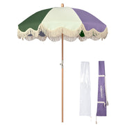TheLAShop 6 ft 8-Rib Wood Market Umbrella Tilt Palm Springs 5-10yr, Purple Gin Image