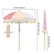 TheLAShop 6 ft 8-Rib Wood Market Umbrella Tilt Palm Springs 5-10yr Image