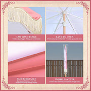 TheLAShop 6 ft 8-Rib Wood Market Umbrella Tilt Palm Springs 5-10yr Image