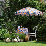 TheLAShop 6ft 8-Rib Wood Patio Umbrella Tilt Food Cart Umbrella, Printed Lemon Tree Image