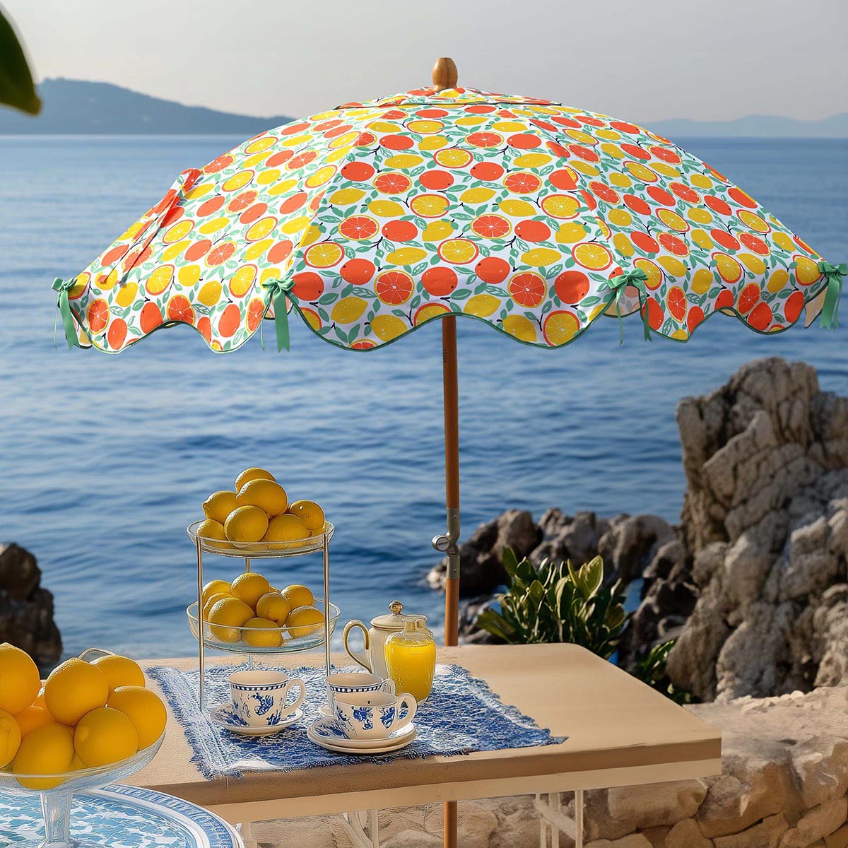 6foot patio umbrellas TheLAShop 6ft 8-Rib Wood Patio Umbrella Tilt Food Cart Umbrella