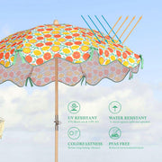 TheLAShop 6ft 8-Rib Wood Patio Umbrella Tilt Food Cart Umbrella Image