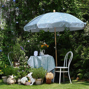 TheLAShop 6ft 8-Rib Wood Patio Umbrella Tilt Food Cart Umbrella, Printed Seagull Image