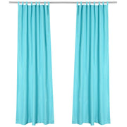 TheLAShop Tab Top Outdoor Patio Curtain 54"W x 96"L 2ct/Pack, Bachelor Button Image