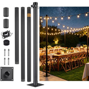 TheLAShop Shade Sail Post Pole Kit (Base Plate, D-Ring & Clamp) Image