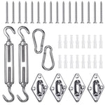 TheLAShop Fixing Hardware Kit Stainless Steel Pad Eye Turnbuckle Carabiner, 8 Image