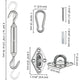 TheLAShop Fixing Hardware Kit Stainless Steel Pad Eye Turnbuckle Carabiner, 8, 5-7 IN Image