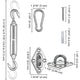 TheLAShop Fixing Hardware Kit Stainless Steel Pad Eye Turnbuckle Carabiner, 8, 6-8.5 IN Image