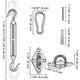 TheLAShop Fixing Hardware Kit Stainless Steel Pad Eye Turnbuckle Carabiner, 8, 8-11.5 IN Image