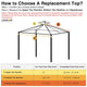 TheLAShop 10x10 ft Gazebo Top Replacement with Netting Ivory
