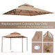 TheLAShop 10x10 ft Summer Veranda Replacement Canopy Gazebo Top(10.6'x10.6') Image