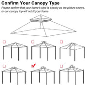 TheLAShop 10x10 ft Summer Veranda Replacement Canopy Gazebo Top(10.6'x10.6') Image