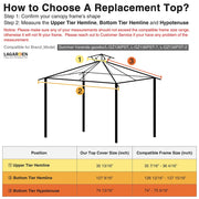 TheLAShop 10x10 ft Summer Veranda Replacement Canopy Gazebo Top(10.6'x10.6') Image