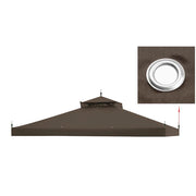 TheLAShop 2-Tier Canopy Replacement for Sunjoy L-GZ288PST-4D 12'x10', Brown Image