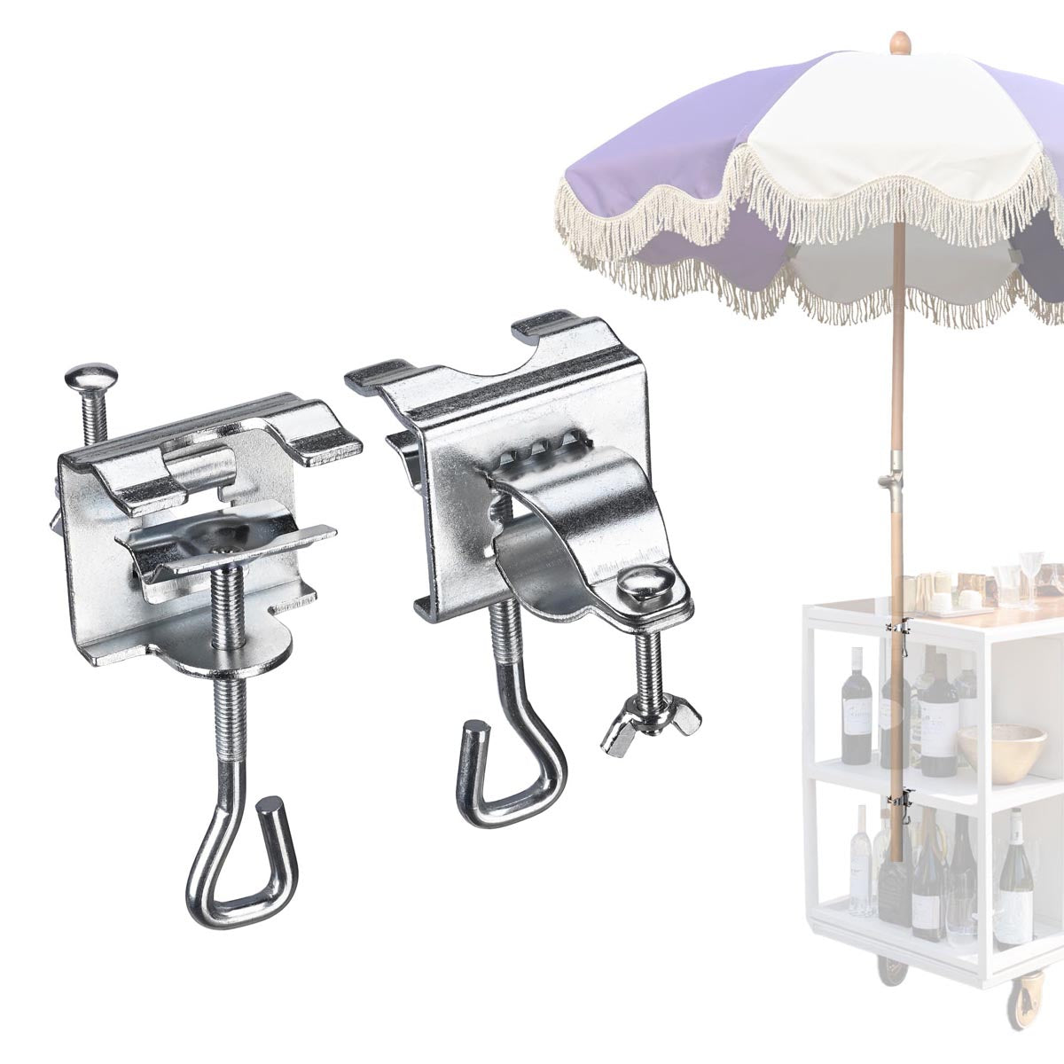 clamp on patio umbrella TheLAShop 1 1/2" Clamp on Outdoor Umbrella Holder D7/8" to D1 1/4"
