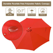 TheLAShop 13 Ft Wood Market Patio Umbrella Outdoor Furniture Image