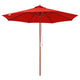 TheLAShop 9ft 8-Rib Wood Market Umbrella for Outdoor Restaurant Garden, Red Image