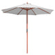 TheLAShop 9ft 8-Rib Wood Market Umbrella for Hotels, Resorts & Restaurants, White Image
