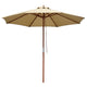 TheLAShop 9ft 8-Rib Wood Market Umbrella for Outdoor Restaurant Garden, Khaki Image