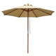 TheLAShop 9ft 8-Rib Wood Market Umbrella for Hotels, Resorts & Restaurants, Khaki Image