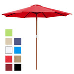 TheLAShop 9 Foot Patio Furniture Wood Market Umbrella Color Options
