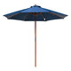TheLAShop 9ft 8-Rib Wood Market Umbrella for Hotels, Resorts & Restaurants, Navy Image