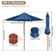 TheLAShop 9ft 8-Rib Wood Market Umbrella for Outdoor Restaurant Garden Image