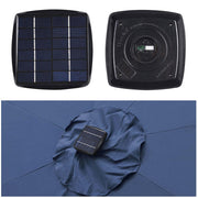 TheLAShop Solar Patio Umbrella Tilt Table Umbrella w/ Lights 9ft 8-Rib Image