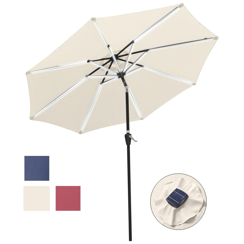 convert patio umbrella to tilt TheLAShop Patio Umbrella with Solar Lights Tilt Umbrella 9 ft 8-Rib