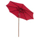 TheLAShop 9 Foot Patio Furniture Wood Market Umbrella Color Options, Red Tilt Image