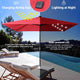 TheLAShop 10Ft 8-Rib Square Patio Umbrella with Solar Lights Tilt & Crank Image