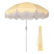 TheLAShop 6ft Swimming Pool Beach Umbrella with Fringe Anchor, Yellow Stripe Image