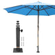 TheLAShop 13ft 8-Rib Commercial Wood Patio Umbrella & Deck Mount, Blue Image