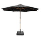 TheLAShop 13ft 8-Rib Wood Umbrella with Stand for Patio Outdoor, Black Image
