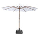 TheLAShop 13ft 8-Rib Wood Umbrella with Stand for Patio Outdoor, White Image