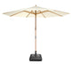 TheLAShop 13ft 8-Rib Wood Umbrella with Stand for Patio Outdoor, Ivory Image