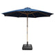 TheLAShop 13ft 8-Rib Wood Umbrella with Stand for Patio Outdoor, Navy Image
