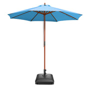TheLAShop 9ft 8-Rib Wood Umbrella with Stand for Patio Outdoor, Blue Image