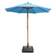 TheLAShop 9ft 8-Rib Wood Umbrella with Stand for Patio Outdoor, Blue Image