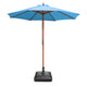 TheLAShop 9ft 8-Rib Wood Umbrella with Stand for Patio Outdoor, Blue Image