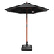 TheLAShop 9ft 8-Rib Wood Umbrella with Stand for Patio Outdoor, Black Image