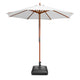 TheLAShop 9ft 8-Rib Wood Umbrella with Stand for Patio Outdoor, White Image