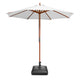 TheLAShop 9ft 8-Rib Wood Umbrella with Stand for Patio Outdoor, White Image